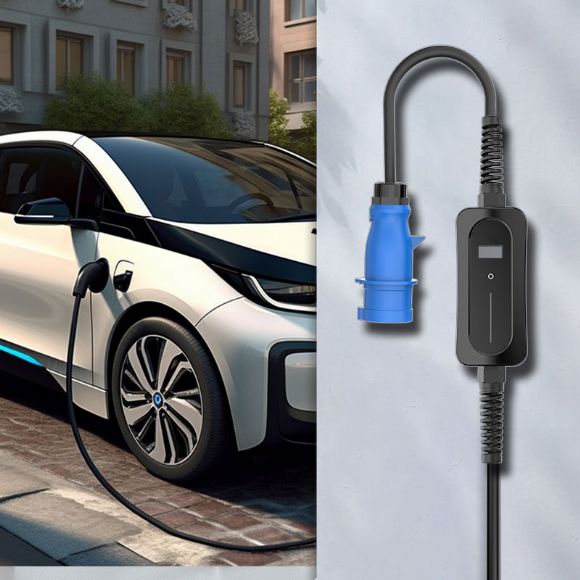 6-40A, 1-polig, kein Bildschirm, Typ2 Modus 2 EV-Ladegerät Umschaltbarer Stecker, Eigenstromanpassung - M-Ty2-S02